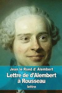 bokomslag Lettre de d'Alembert à Rousseau