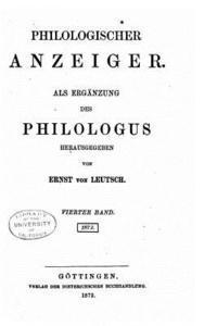 Ernst Von Leutsch - Philologischer Anzeiger, Häftad