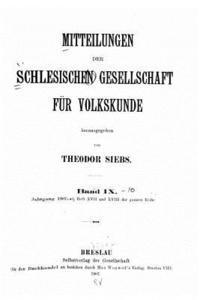 bokomslag Mitteilungen der Schlesischen Gesellschaft für Volkskunde - Band IX