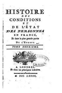 bokomslag Histoire des conditions et de l'état des personnes en France - Tome Deuxième