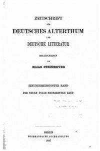 bokomslag Zeitschrift für deutsches altertum und deutsche litteratur