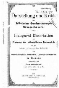 bokomslag Darstellung und kritik der ästhetischen grundanschauungen Schopenhauers