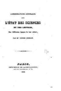 bokomslag Considérations générales sur l'état des sciences et des lettres