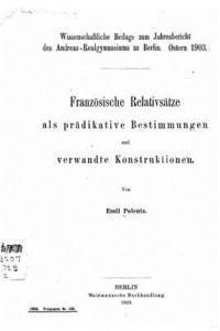 bokomslag Französische relativsätze als prädikative bestimmungen u. verwandte konstruktionen