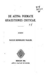 bokomslag De Aetna Poemate Quaestiones Criticae