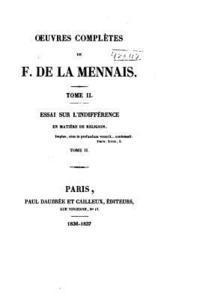 F. De La Mennais - Oeuvres complètes de F. de la Mennais - Tome II, Häftad