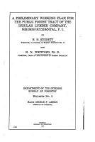 H. D. Everett, H D Everett - A Preliminary Working Plan for the Public Forest Tract of the Insular Lumber Company, Negros Occidental, Häftad