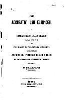 bokomslag De accusativi usu Euripideo, Dissertatio inauguralis