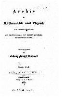 bokomslag Archiv der Mathematik und Physik