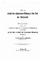 bokomslag Ueber den Inhalt der allgemeinen Bildung in der Zeit der Scholastik