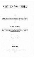 bokomslag Crestien von Troies. Eine Literaturgeschichtliche Untersuchung