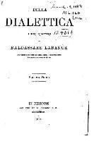 bokomslag Della dialettica libri quattro, di Baldassarre Labanca