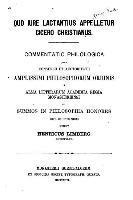 bokomslag Quo Iure Lactantius Appelletur Cicero Christianus