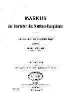 bokomslag Markus der Bearbeiter des Matthäus-evangeliums