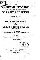 bokomslag de C. Julii Hygini, Augusti Liberti, Vita Et Scriptis