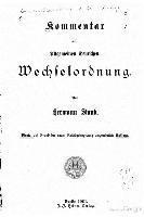 Kommentar zur Allgemeinen deutschen wechselordnung 1