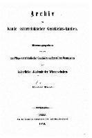 bokomslag Archiv für österreichische geschichte-quellen