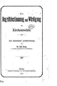 bokomslag Zur Begriffsbestimmung und Würdigung des Kirchenrechts