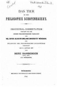 bokomslag Das tier in der philosophie Schopenhauer's