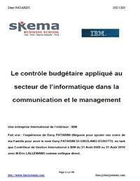 Le contrôle budgétaire appliqué au secteur de l'informatique dans la communication et le management