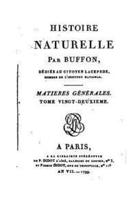 bokomslag Histoire naturelle - Matières Générales - Tome XXII