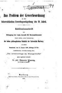 bokomslag Das Problem der Gewerbeordnung in der österreichischen Gewerbegesetzgebung