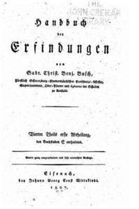 bokomslag Handbuch der Erfindungen von Gabr. Christ. Benj. Busch