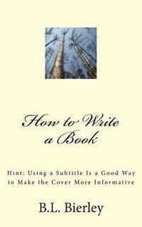 bokomslag How to Write a Book: Hint: Using a b029 Is a Good Way to Make the Cover More Informative