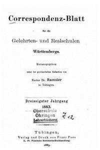 bokomslag Korrespondenz-blatt für die gelehrten-realschulen Württembergs