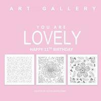 bokomslag Lovely Happy 11th Birthday: Adult Coloring Books Birthday in all Departments; 11th Birthday Gifts for Girls in al; 11th Birthday Cards in al; 11th