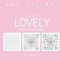 Lovely Happy 22nd Birthday: Adult Coloring Books Birthday in all D; 22nd Birthday Gifts for Women in al; 22nd Birthday Party Supplies in al; 22nd 1