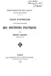 Lecon d'ouverture d'un cours d'histoire des doctrines politiques 1