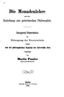 bokomslag Die Monadenlehre und ihre Beziehung zur griechischen Philosophie