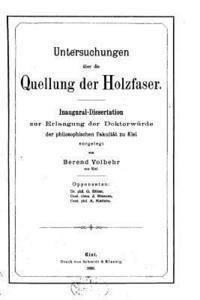 bokomslag Untersuchungen über die Quellung der Holzfaser, Inaugural-dissertation