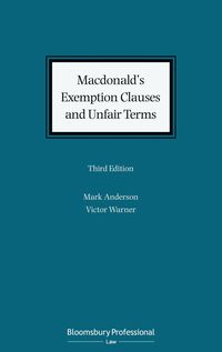 bokomslag Macdonald's Exemption Clauses and Unfair Terms