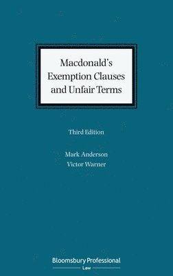 bokomslag Macdonald's Exemption Clauses and Unfair Terms