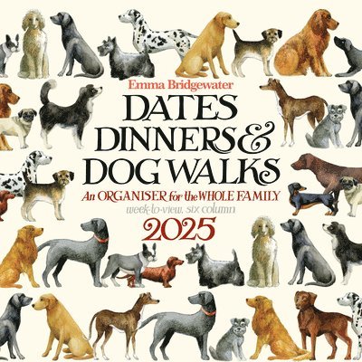 Emma Bridgewater Dates, Dinners & Dog Walks Week-To-View Planner Wall Calendar 2025 1