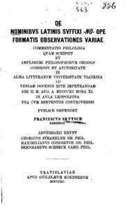 bokomslag De nominibus latinis suffixi -no-ope formatis observationes variae