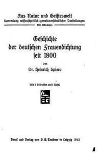 Geschichte der deutschen Frauendichtung seit 1800 1
