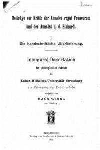 bokomslag Beiträge zur Kritik der Annales regni Francorum und der Annales q.d. Einhardi