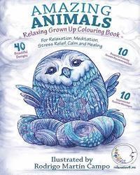 bokomslag RELAXING Grown Up Coloring Book: Amazing Animals - For Relaxation, Meditation, Stress Relief, Calm And Healing