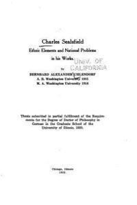 Charles Sealsfield, ethnic elements and national problems in his works 1