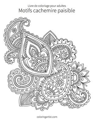 Livre de coloriage pour adultes Motifs cachemire paisible 1 & 2 1