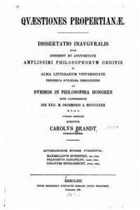 bokomslag Quaestiones Propertianae, Dissertatio inauguralis