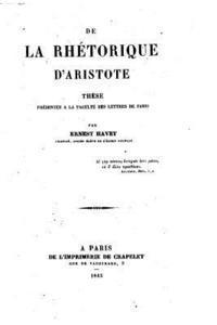 De la rhétorique d'Aristote 1