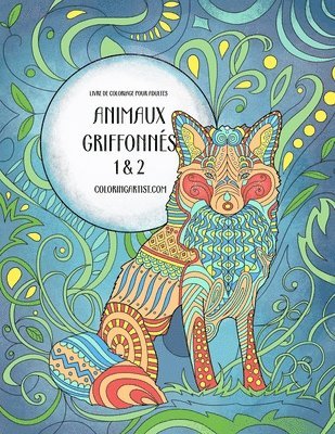 Livre de coloriage pour adultes Animaux griffonnés 1 & 2 1