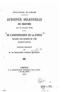 bokomslag De l'administration de la justice suivant les cahiers de 1789