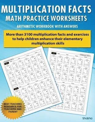 bokomslag Multiplication Facts Math Worksheet Practice Arithmetic Workbook With Answers