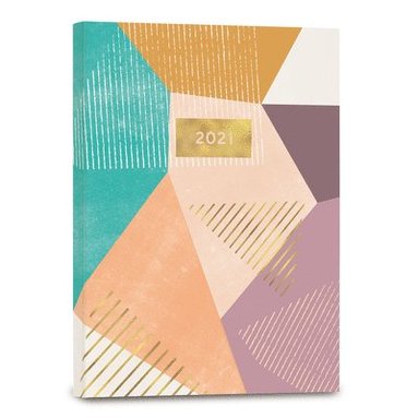 bokomslag Peach Geometric 2021 Weekly Planner