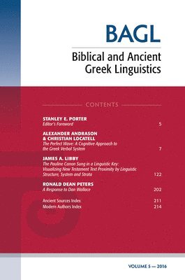 Biblical and Ancient Greek Linguistics, Volume 5 1